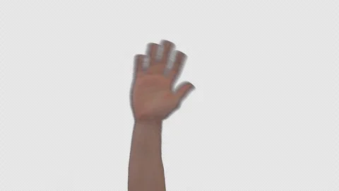 Hand Waving Transparent Alpha Channel Video stock 339805016