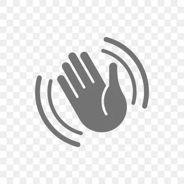 Hand waving vector icon hello or goodbye gesture Illustrazione stock