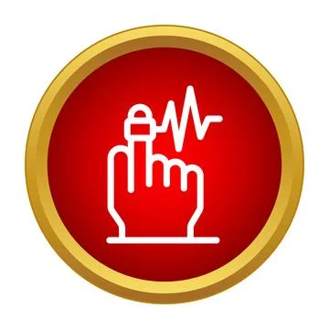Hand wearing heart rate sensor monitoring pulse Illustrazione stock