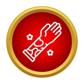 Hand wearing patterned protective glove cleaning surfaces イラスト素材