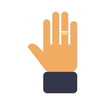 Hand wearing ring symbolizing commitment and celebration Stock Illustration