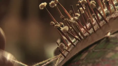 Hand Weaving Lace 4 Video stock 19251536