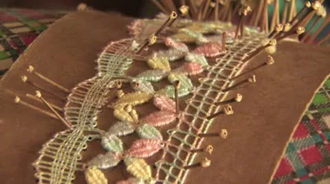 Hand Weaving Lace 9 Stockbeeldmateriaal 19252914