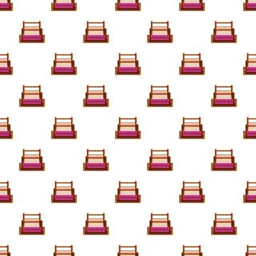 Hand weaving loom machine craft seamless pattern 스톡 일러스트