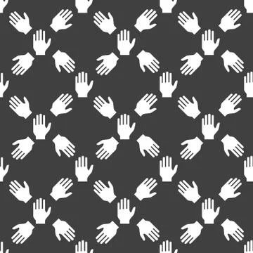 Hand web icon.flat design. Seamless pattern. 스톡 일러스트
