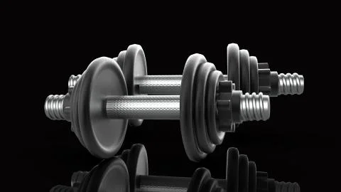 Hand Weights 3D rendering Stock Illustration