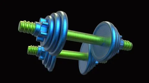 Hand Weights 3D rendering 스톡 일러스트