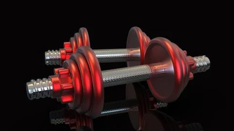 Hand Weights 3D rendering Stock Illustration