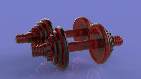 Hand Weights 3D rendering Stock Illustration