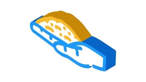 Hand wheat grain harvest isometric icon animation Stock Footage 327293418