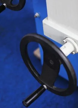 Hand wheel for controlling the function of machinery in an industry Stock Photos