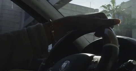 Hand On Wheel Jaguar LAX Stock Footage 71946249