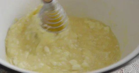 The hand whisks the baking mixture. Stock Footage 148164556