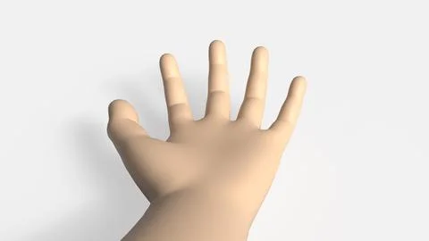 The Hand on white Background 3d Rendering. Stock Illustration