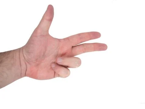 Hand on white background counting Stock Photos