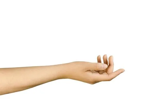 Hand on a white background, elegant gesture. Stock Photos