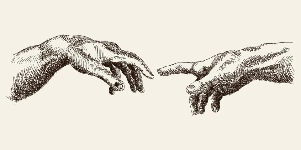 Hand on a white background. Stock Illustration