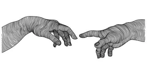 Hand on a white background. Stock Illustration