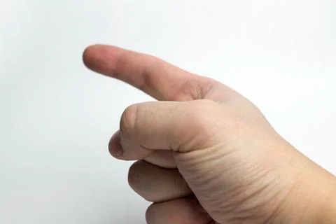 Hand on white background. Stock Photos