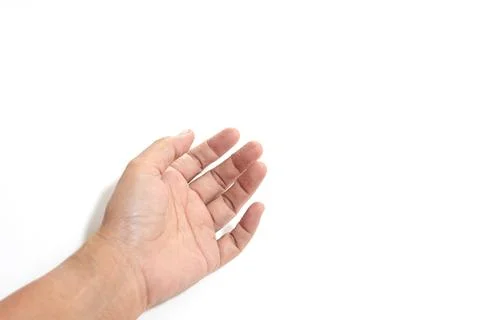 Hand on the white background Stock Photos