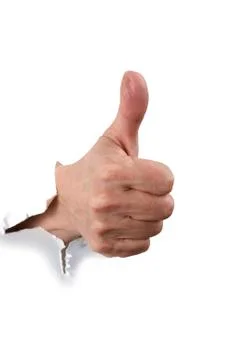 Hand on white macro Stock Photos