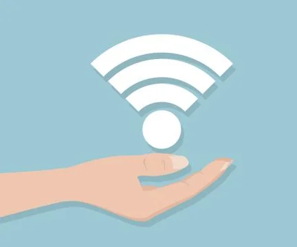 Hand with Wifi Icon Vector Illustration Stock Illustration