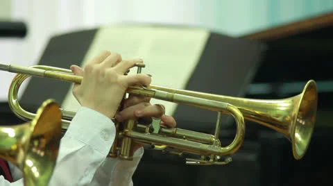 Hand wind instrument Stock Footage 22525802