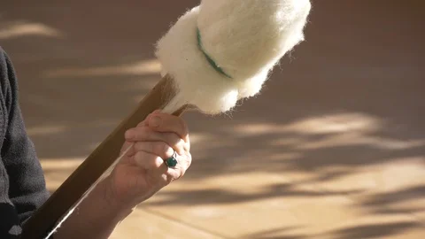 Hand Winding Wool Yarn On A Spindle Authentic Traditional Way (4 of 13) Stock Footage 98321149