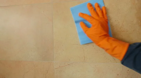 Hand wipe the cleaning towel. Stock Footage 67378297