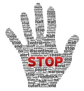 Hand with words Stock Illustration