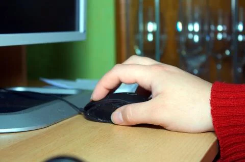  Hand at work with computer Stock Photos