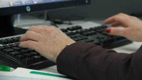 Hand work keyboard Stock Footage 104229099