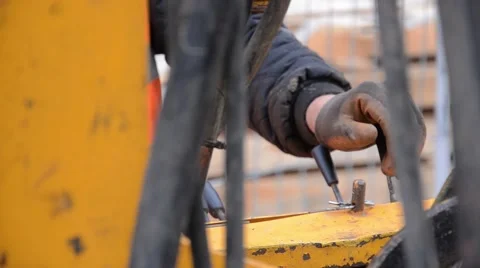 Hand of a worker operates a machine levers of command of deep sea drilling Stock Footage 63467816
