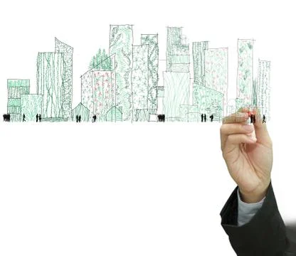 Hand working business Stock Illustration