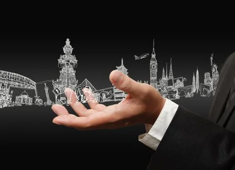 Hand working business Stock Illustration
