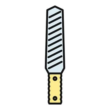 Hand working carpenter rasp filing tool icon Stock Illustration