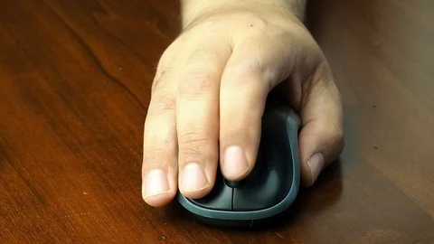 Hand working with computer mouse closeup Stock Footage 74986716