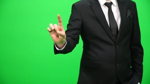 Hand Working on Holographic Interface. Touching a Visual Screen. Stock Footage 88651818