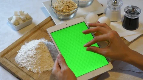 Hand working with iPad. Ready for post-production Stock Footage 91332469