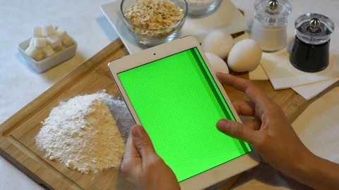 Hand working with iPad. Ready for post-production Stock Footage 91332481