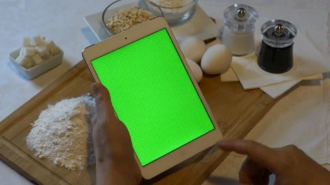 Hand working with iPad. Ready for post-production Stock Footage 91332534