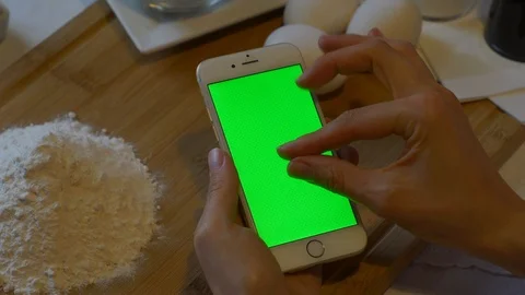 Hand working with iPhoone. Ready for post-production Stock Footage 91332470