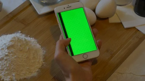 Hand working with iPhoone. Ready for post-production Stock Footage 91332497