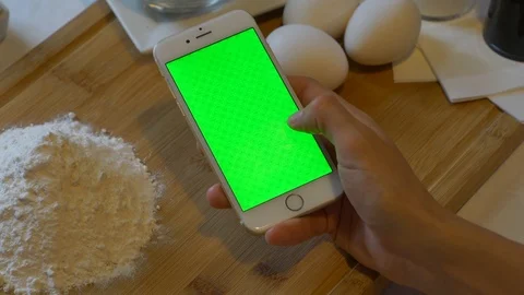 Hand working with iPhoone. Ready for post-production Stock Footage 91332514