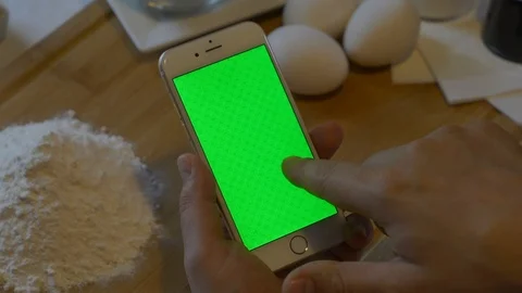 Hand working with iPhoone. Ready for post-production Stock Footage 91332517