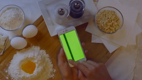 Hand working with iPhoone. Ready for post-production Stock Footage 91332567