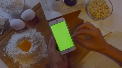 Hand working with iPhoone. Ready for post-production Stock Footage 91332572