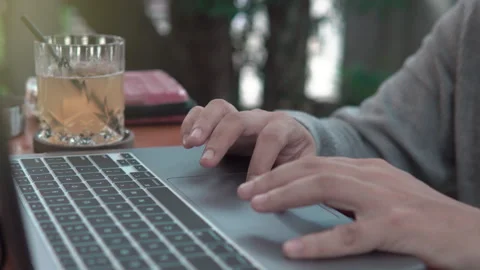 Hand working on a laptop Stock Footage 277233578