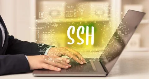 Hand working on new modern computer 写真素材