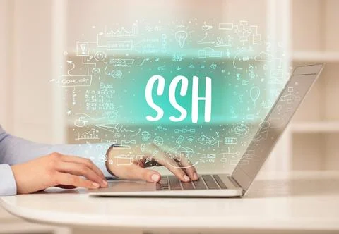 Hand working on new modern computer Stock Photos